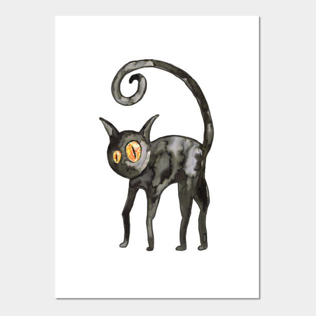 Black Cat Watercolor Black Cat Posters And Art Prints