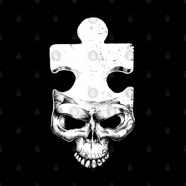 Skull Puzzle Philosopher by Black Tee Inc