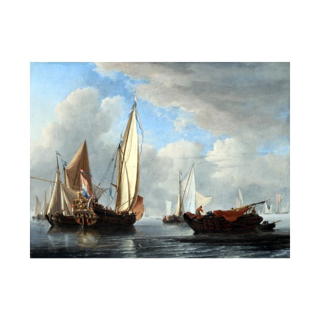 Willem van de Velde the Yonger A Yacht and Other Vessels in a Calm by pdpress