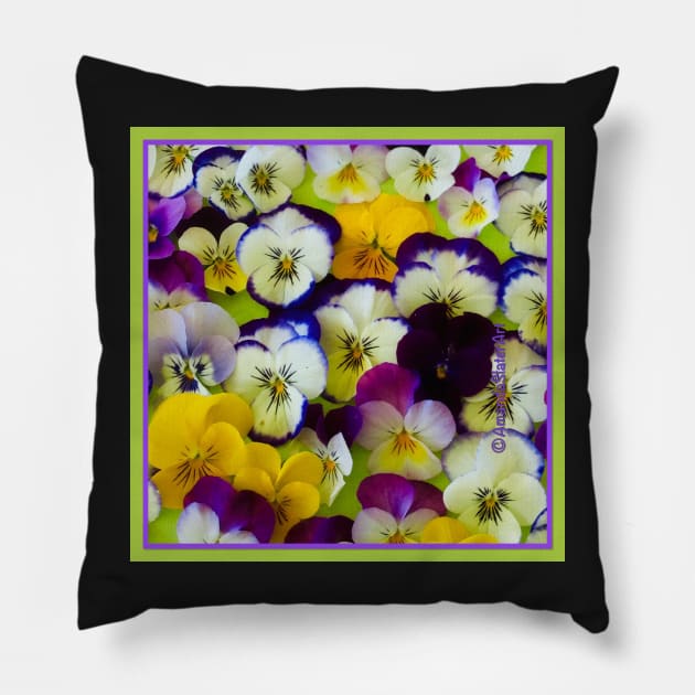 Passion for Pansies Pillow by AmandaSlaterArt