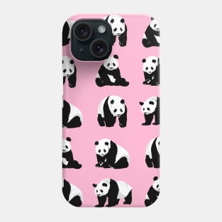 Pandas Pattern on a Pink Background Phone Case