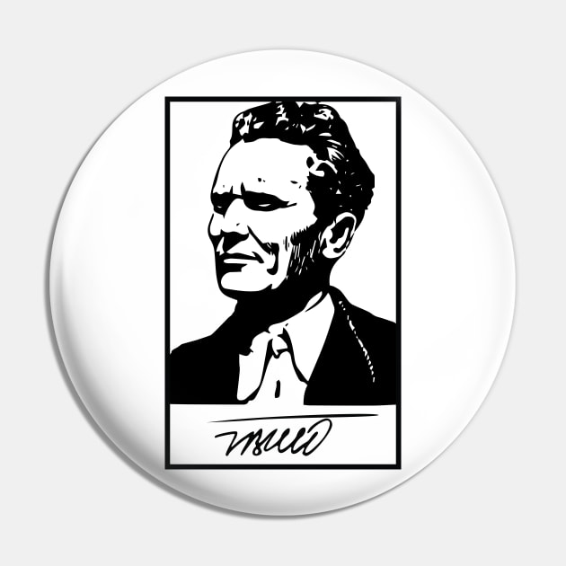 Josip Broz Tito with signature Pin by dan89