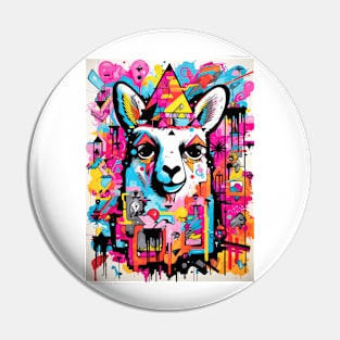 Cartoon Alpaca Graffiti #3 Pin