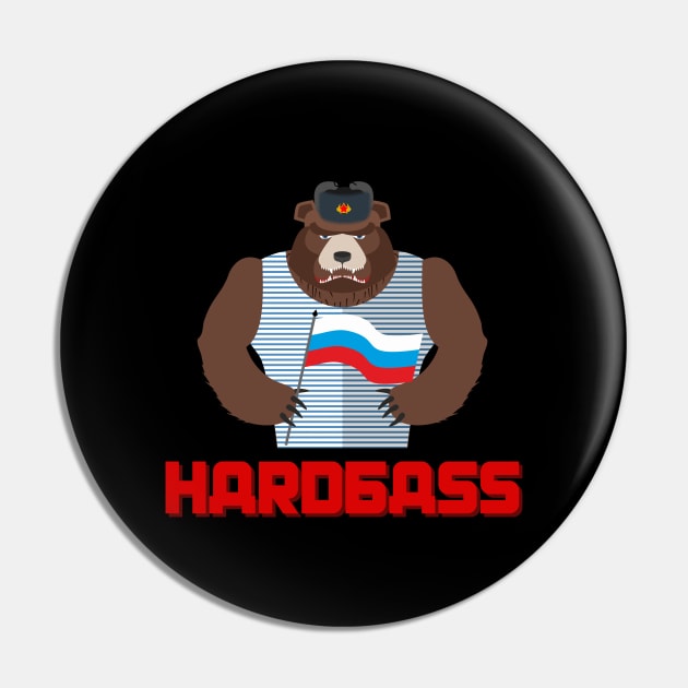 Hardbass Russian Bear Pin by SybaDesign