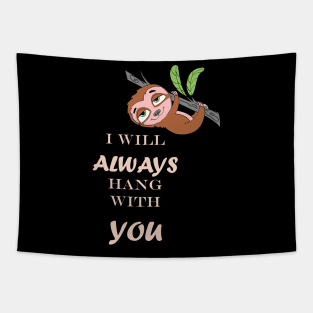 Funny Cute Hanging Sloth Tapestry