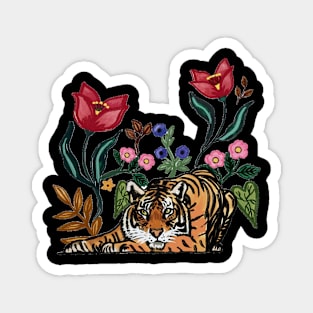 Tiger in the garden Magnet