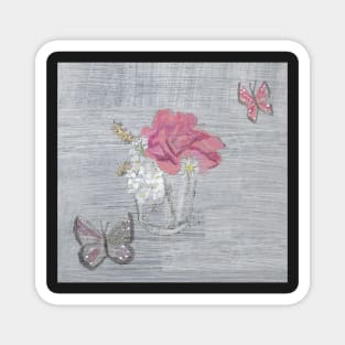 Glass with Flowers Magnet