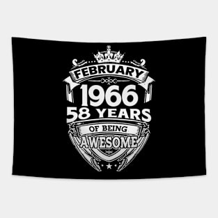 February 1966 58 Years Of Being Awesome 58th Birthday Tapestry