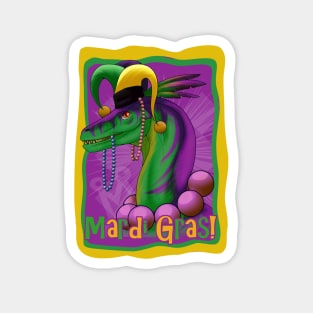 Mardi Gras Dinosaur Magnet