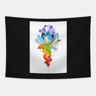 Chakra Yoga Lotus Flower Watercolour Tapestry