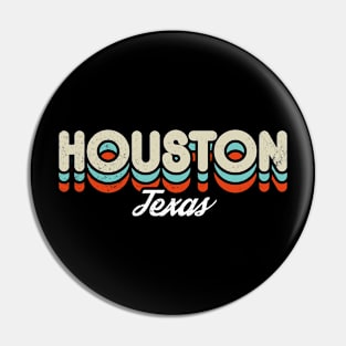 Retro Houston Texas Pin
