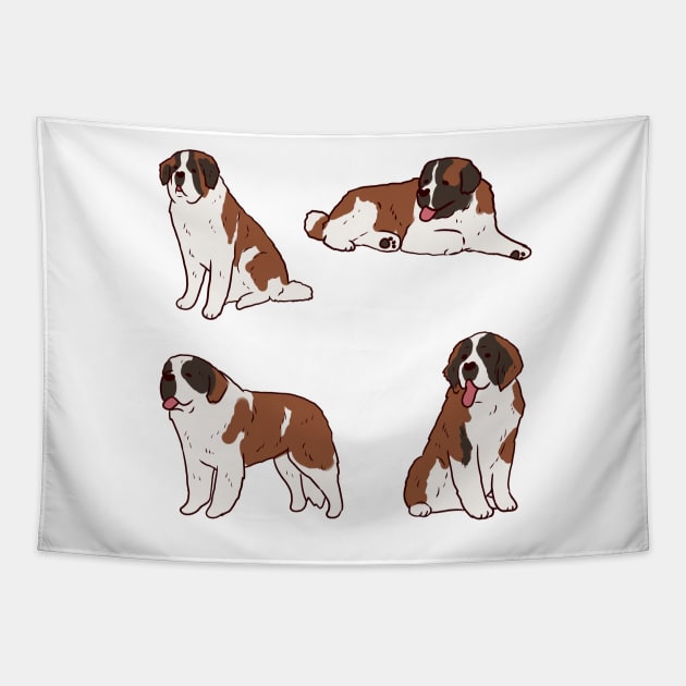 Saint Bernard illustration pack Tapestry by Mayarart