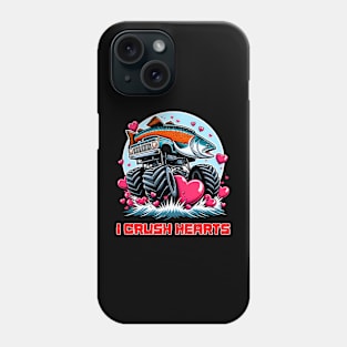 Monster Truck I Crush Hearts Salmon Valentines Phone Case