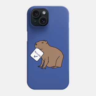 Capybara with Vaccinated Sign Phone Case