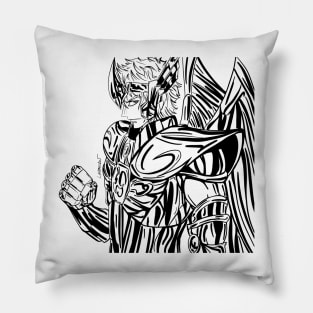 sagittarious zodiac gold saint in ecopop retro anime style Pillow