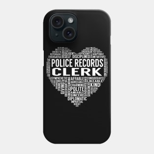 Police Records Clerk Heart Phone Case