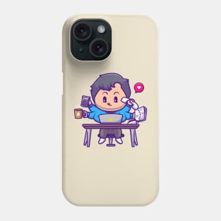 Cute Boy Multitasking Cartoon Phone Case