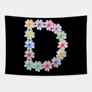 Letter D, flower, cosmos flowers, floral, nature Tapestry