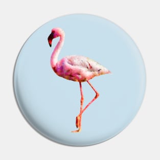 Gorgeous Pink Flamingo Digital Artwork Pin