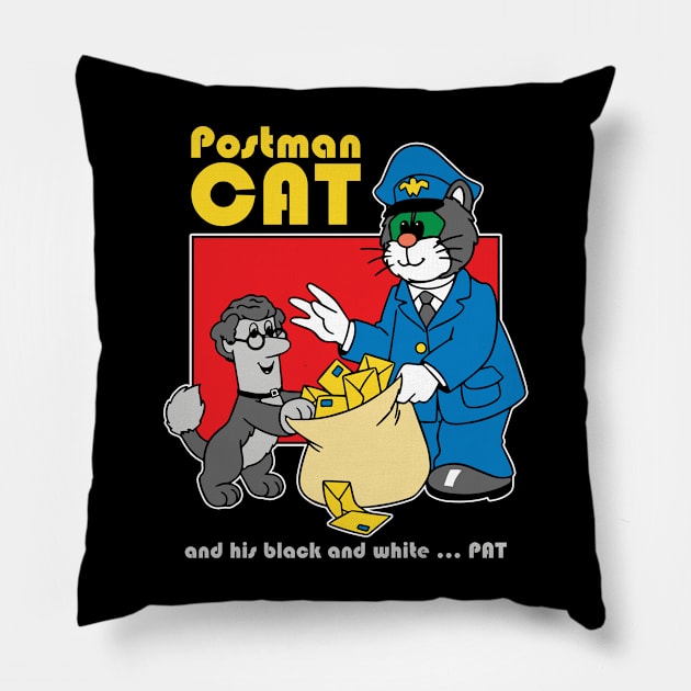 Postman Cat Pillow by TrulyMadlyGeekly