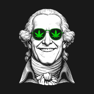 Weed George Washington Funny 4th Of July 420 Stoner Cannabis T-Shirt