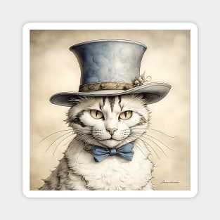 [AI Art] Cheeky cat with hat Magnet