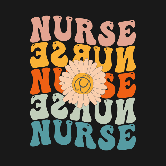 Retro Groovy Nurse Life For Women Nursing For Nurses Week Funny Shirt by drag is art