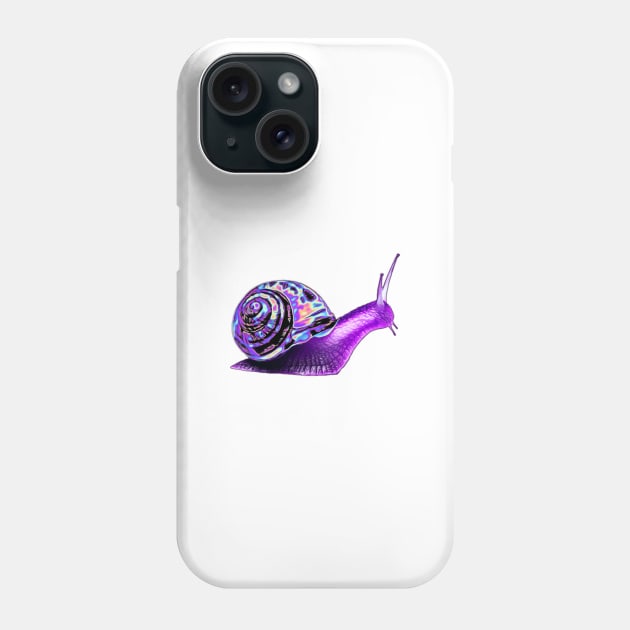 Purple Holo Snail Phone Case by dinaaaaaah