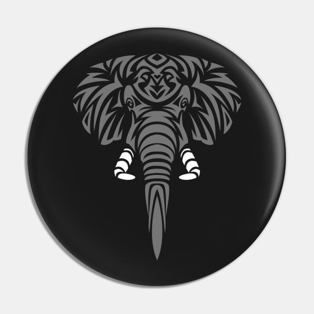 Frontal Elephant Tribal Pin by albertocubatas