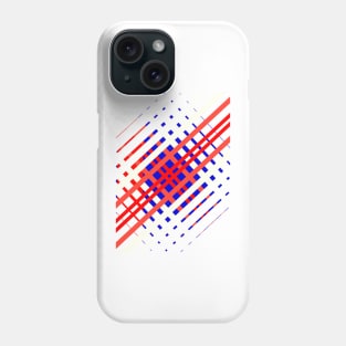 Red And Blue Lines Seamless Pattern Geometric Phone Case