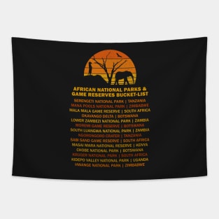 African Safari Bucket List Sunset Elephant Meerkat Namibia Tapestry