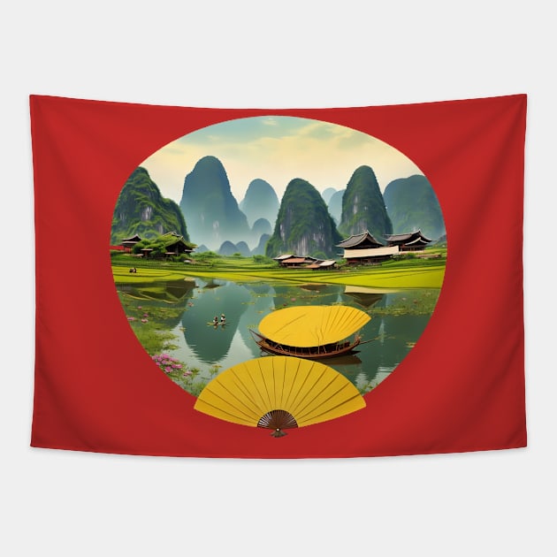 asian landscape Tapestry by marklink