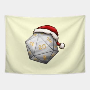 Christmas D20 Dice White Tapestry