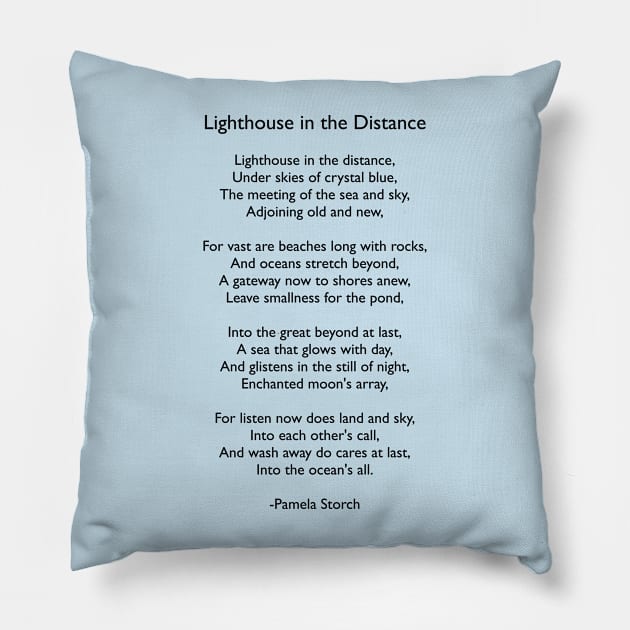 Lighthouse in the Distance Poem Pillow by Pamela Storch