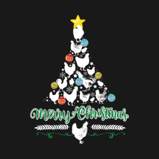 Merry Christmas Chicken Tree Holiday TShirt Christmas TShirt