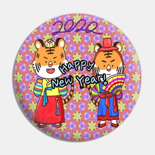 Happy New Year Pattern Pin