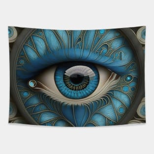 [AI Art] Eye Of Forget-Me-Not, Art Deco Style Tapestry