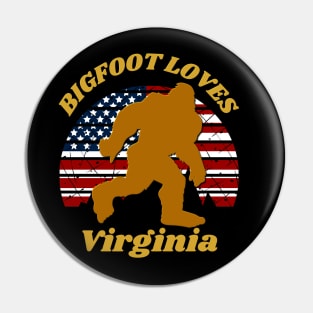 Bigfoot loves America and Virginia too Pin