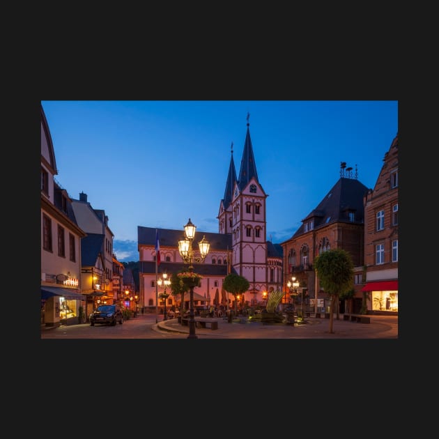 Old town, dusk, Boppard, Middle Rhine, Rhine, evening by Kruegerfoto