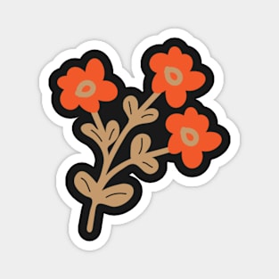 Teeny Tiny Orange Flower Bouquet Magnet