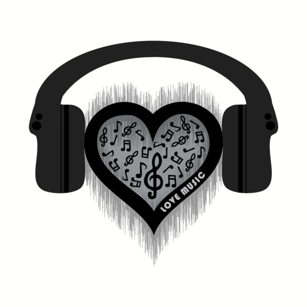 Love Music rhythm heart beat by orriart