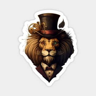 Lion wearing top hat Magnet