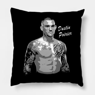 dustin poirier black and white Pillow