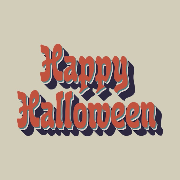 vintage typography happy halloween by fokaction