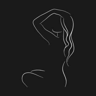 Female Body Outline Drawing - Elegant Elena T-Shirt