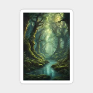 Mysterious Forest Nature Scenery Magnet