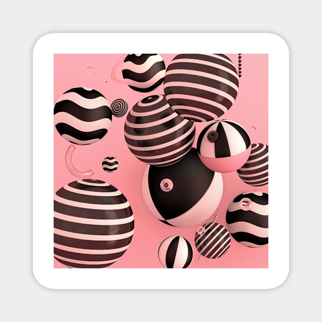 Pink_spheres Magnet by eve__3d