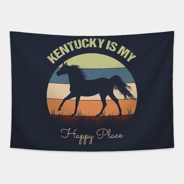 Kentucky Is My Happy Place Missing Home Souvenir Gift Idea Tapestry by Best1ne