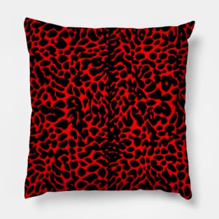 Red and Black Leopard  Pattern Pillow