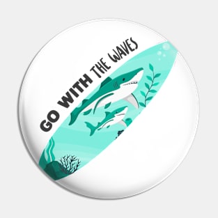 Surfboard Creative Shark Design Gift Pin